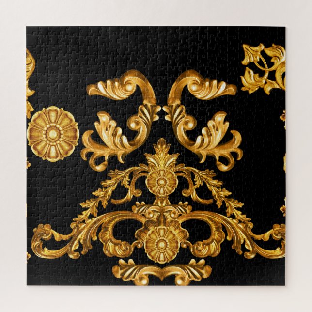 Golden Baroque, Ornamental Elements. Jigsaw Puzzle (Vertical)