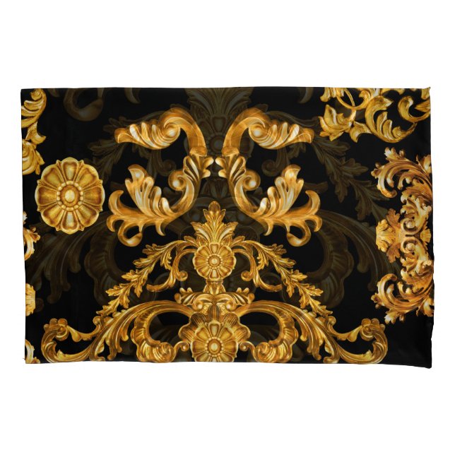 Golden Baroque, Ornamental Elements. Pillow Case (Front)