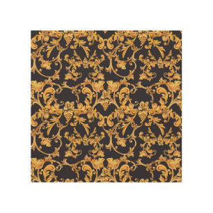 Golden Baroque, Scroll Leaves Pattern. Wood Wall Art