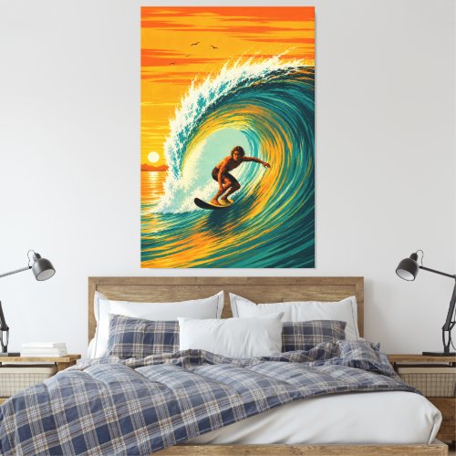 Golden Barrel Surfer Canvas Print