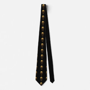 Golden Basketball & Hoop Design Neck Tie