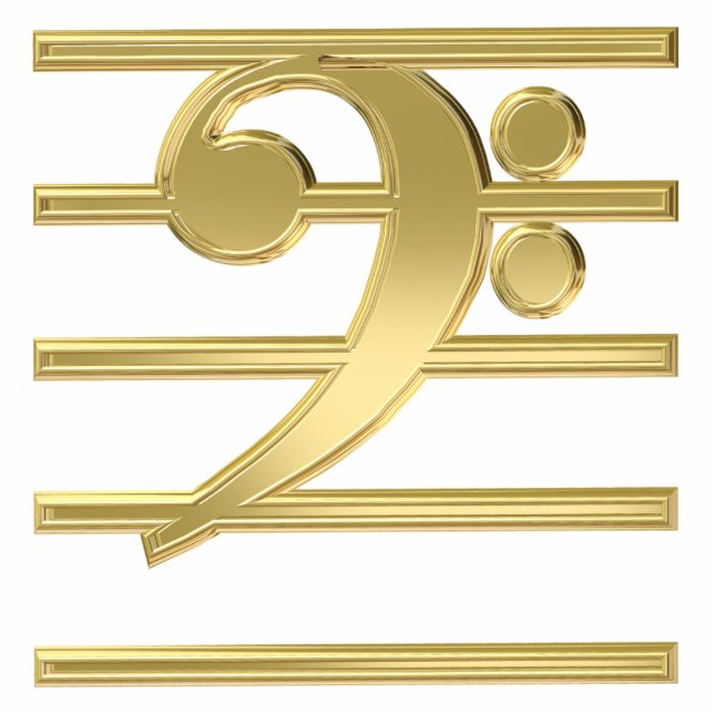 Golden bass clef cutout (Front)