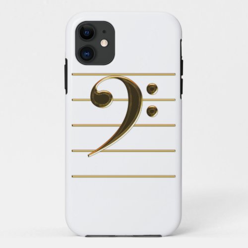 Golden Bass Clef Music iPhone 5 Case