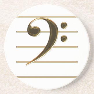 Golden Bass Clef Music Note