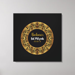 GOLDEN Bat Mitzvah Sign-In Board Canvas Print