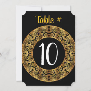 GOLDEN Bat Mitzvah Table Number Seating Card