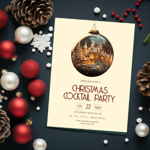 Golden Bauble Office Party Invitation