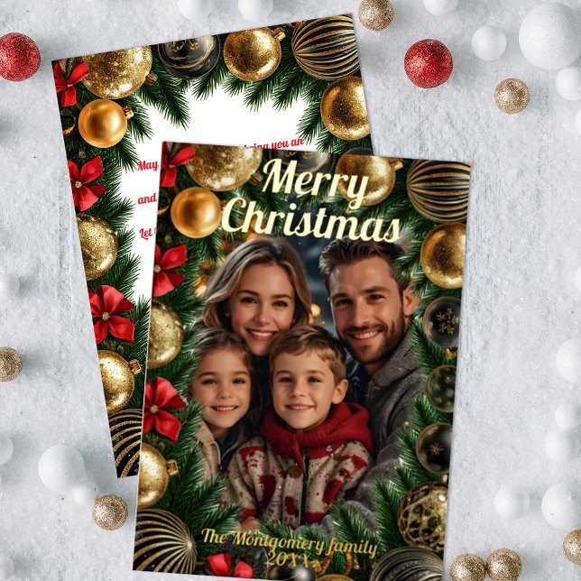 Golden Baubles Pine Branches Holiday Wreath Photo (Creator Uploaded)