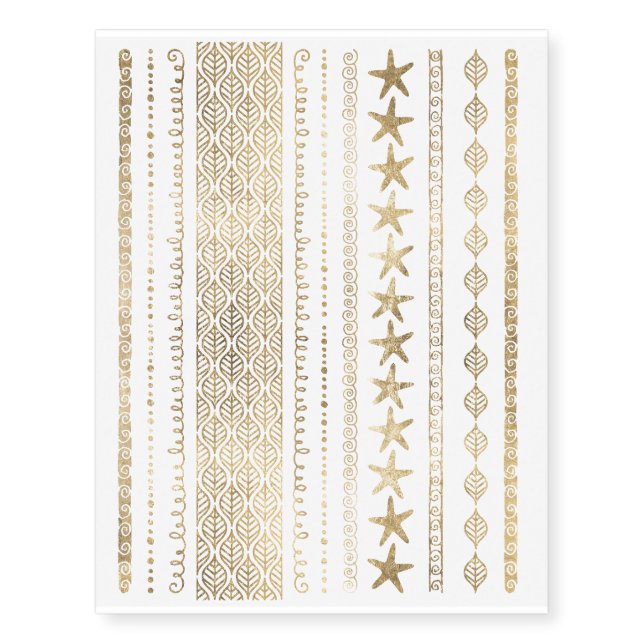 Golden Beach Destination Temporary Tattoos (Front)