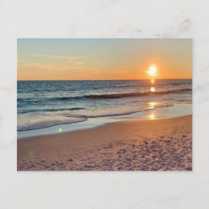 Golden Beach Sunset Coastal Photography Postcard