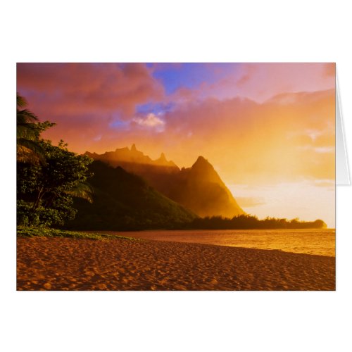 Golden beach sunset Hawaii