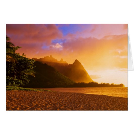 Golden beach sunset, Hawaii Cards (Front Horizontal)