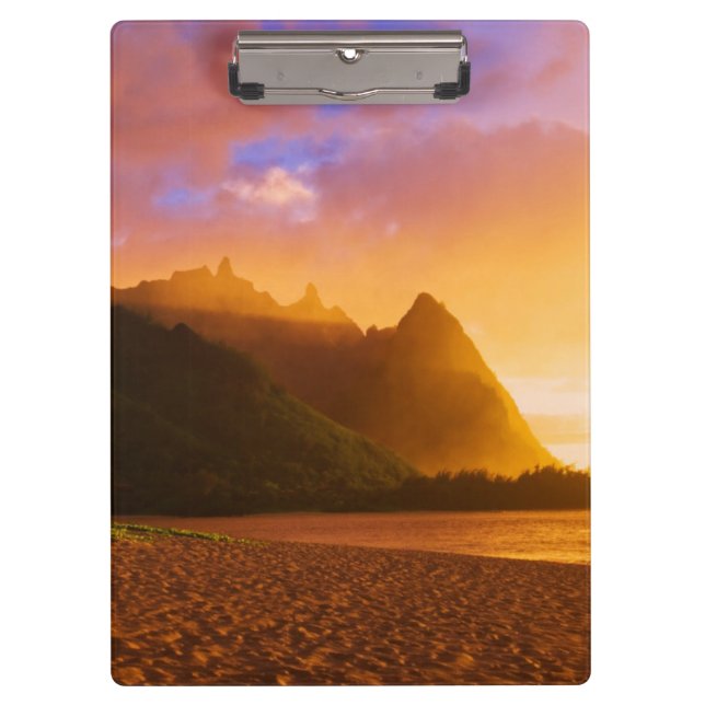 Golden beach sunset, Hawaii Clipboard (Front)