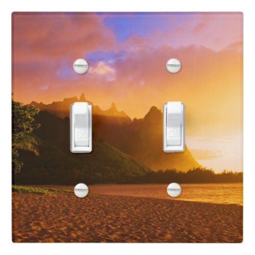 Golden beach sunset Hawaii Light Switch Cover
