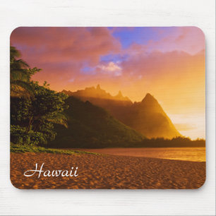 Golden beach sunset, Hawaii Mouse Pad