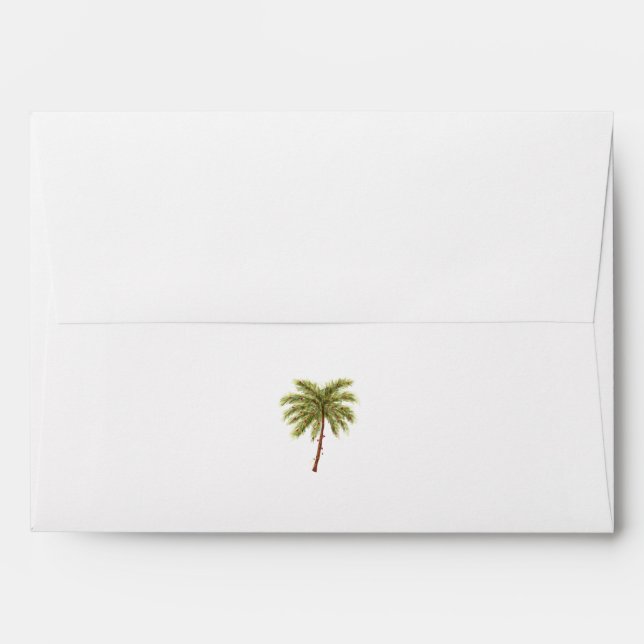 Golden Beaches Tropical Christmas Card Envelope (Back (Top Flap))