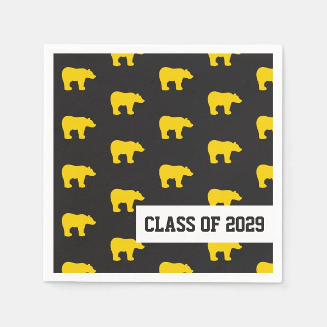 Golden Bear Graduation Party Napkins (Front)