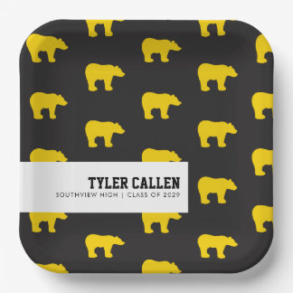 Golden Bear Graduation Party Paper Plates