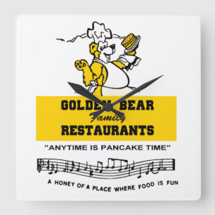 Golden Bear Restaurants of Illinois Square Wall Clock