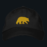 Golden Bear Silhouette Custom Embroidered Baseball Cap<br><div class="desc">A cool hat for outdoor enthusiasts,  hikers,  campers,  and wilderness explorers. The embroidered yellow bear silhouette can be changed to a variety of color choices. Unisex baseball cap fits most adults.</div>