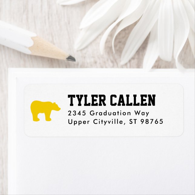 Golden Bear Varsity Graduation Address Label (Insitu)