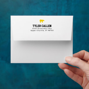 Golden Bear Varsity Graduation Address Small Envelope
