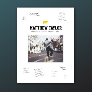 Golden Bear Varsity Graduation Signatures Foam Board