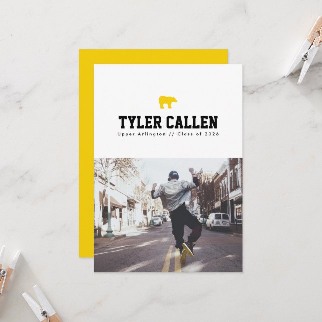 Golden Bear Varsity Text-only Backer Invitation (Front/Back In Situ)