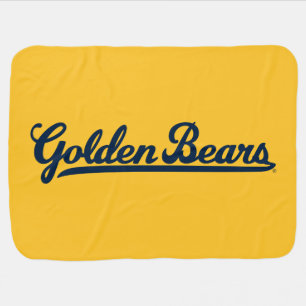 Golden Bears Blue Script Baby Blanket