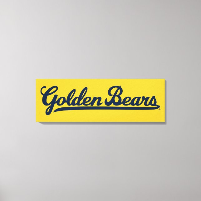 Golden Bears Blue Script Canvas Print (Front)