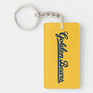 Golden Bears Blue Script Keychain