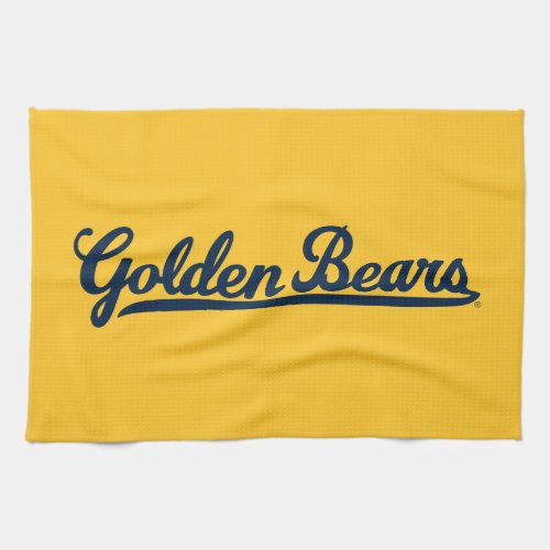 Golden Bears Blue Script Kitchen Towel