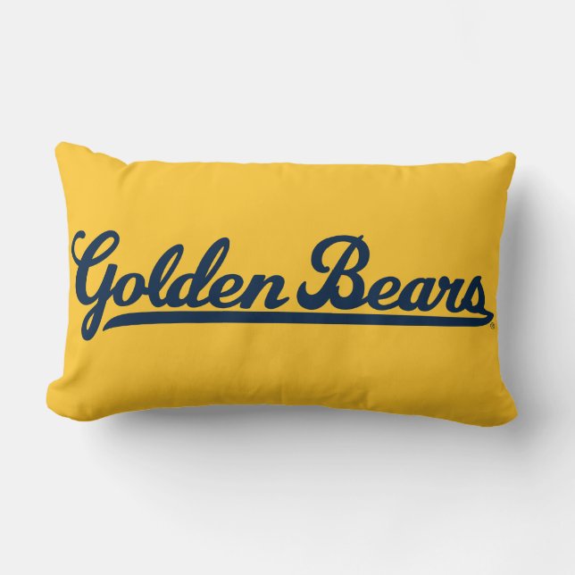 Golden Bears Blue Script Lumbar Pillow (Front)