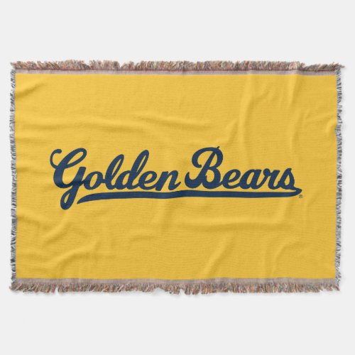 Golden Bears Blue Script Throw Blanket