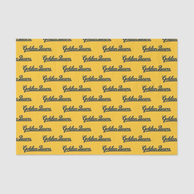 Golden Bears Blue Script Tissue Paper (Front)