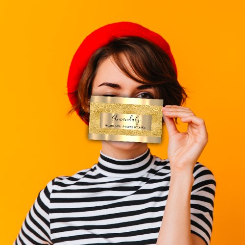 Golden Beauty Shop Makeup Artist Business Card