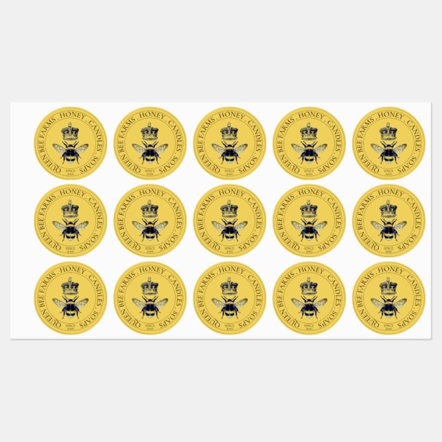 Golden Bee And Crown Bee Products Labels (Sheet)