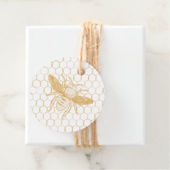 Golden Bee And Honeycomb Favor Tags by Charmalot at Zazzle