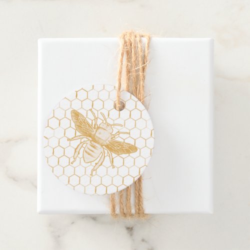Golden Bee and Honeycomb Favor Tags