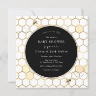 Golden Bee Baby Shower Invitation