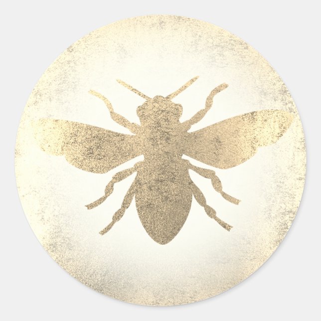 golden bee classic round sticker (Front)