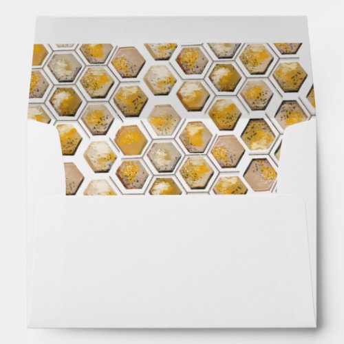 Golden Bee Honeycomb Lined envelope