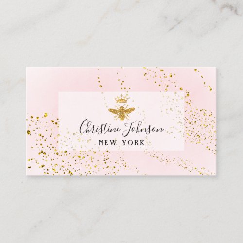 golden bee logo  business card