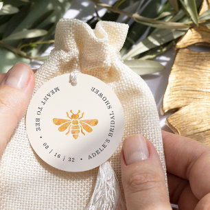 Golden Bee "Meant to Bee" Bridal Shower Favor Tags