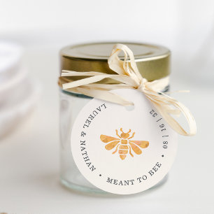 Golden Bee "Meant to Bee" Wedding Favor Tags
