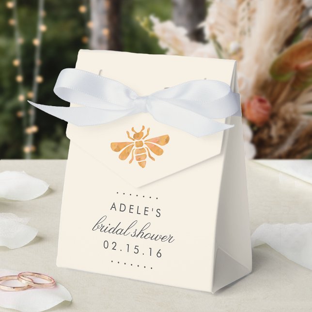 Golden Bee Watercolor Bridal Shower Favor Boxes (Creator Uploaded)