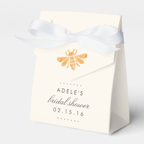 Golden Bee Watercolor Bridal Shower Favor Boxes