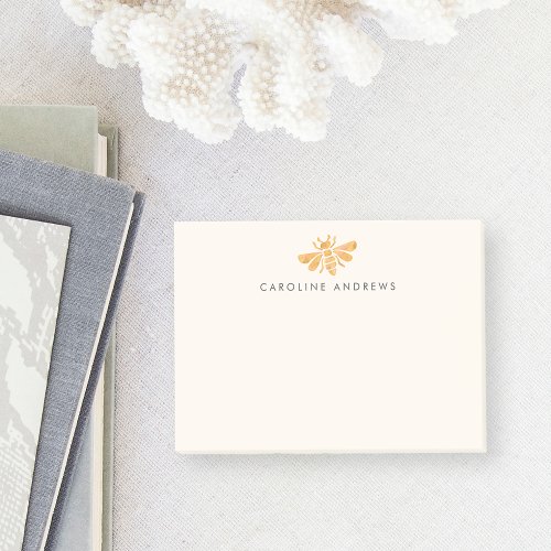 Golden Bee Watercolor Personalized Post_it Notes