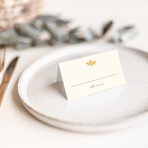 Golden Bee Watercolor Place Card