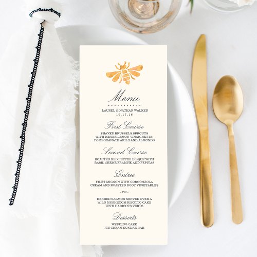 Golden Bee Wedding Menu